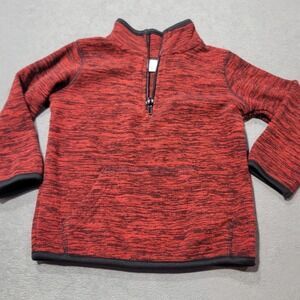 Kidgets Fleece Pullover Baby Boy 18M Red‎ Space Dye Quarter Zip Kangaroo Pocket